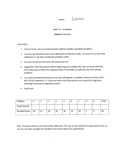 Name: Math 29&mdash; Probability Practice Final Exam Instructions: 1