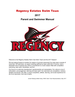 2017 RESC Swim Team Manual - Regency Estates Swim Club