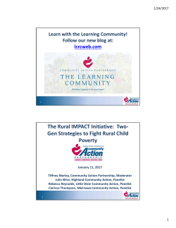 The Rural IMPACT Initiative: Two- Gen Strategies to Fight Rural