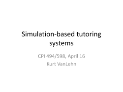 Simulation-based tutoring systems