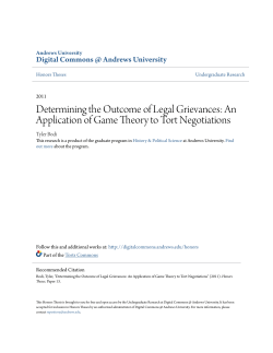 An Application of Game Theory to Tort Negotiations