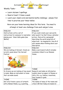 Autumn: Home Learning Challenge!
