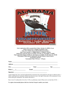 Early registration will be accepted thru Friday, October 16, 2009 by 5