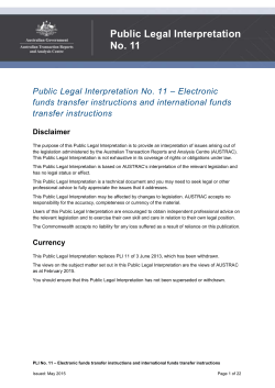 PLI 11 &ndash; Electronic funds transfer instructions and