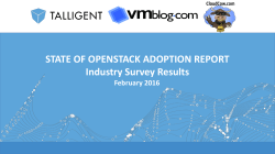 STATE OF OPENSTACK ADOPTION REPORT Industry Survey Results