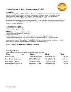 Final Day Matchup - U18 - Saturday, August