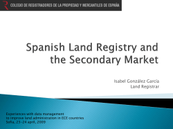 Spanish Land Registry and the Real State Market