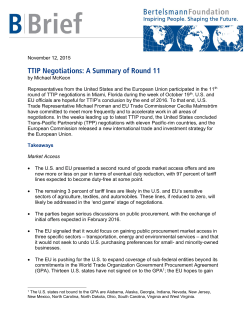 TTIP Negotiations: A Summary of Round 11