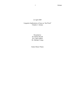 Linguistic Implications of Jesus as The Word