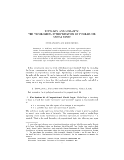 TOPOLOGY AND MODALITY: THE TOPOLOGICAL