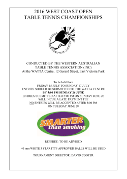 2016 west coast open entry form - West Australian Table Tennis
