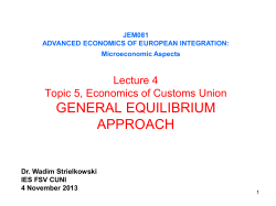 Economics of customs unino, general equilibrium