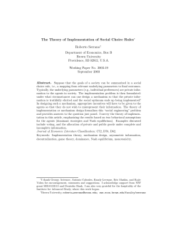 The Theory of Implementation of Social Choice Rules
