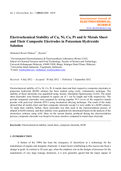 Electrochemical Stability of Cu, Ni, Co, Pt and Ir Metals Sheet and