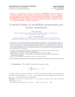 K-optimal design via semidefinite programming and