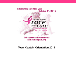 Team Captain Orientation 2015 We are so excited for our big move