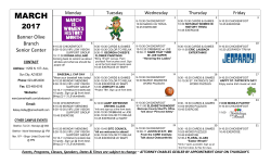 MARCH 2017 Banner Olive Branch Senior Center CONTACT