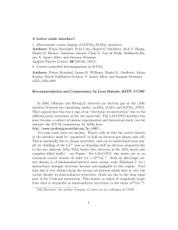 1. Electrostatic carrier doping of GdTiO 3/SrTiO3 interfaces Authors