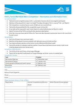North Eastern Mens Fast4 League nomination