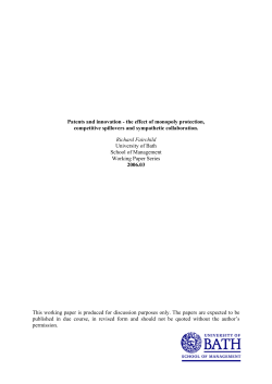 Patents and innovation - the effect of monopoly protection