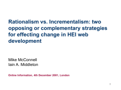 Rationalism vs. Incrementalism - Homepages | The University of