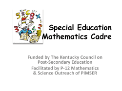 Central Kentucky Special Education Mathematics Cadre