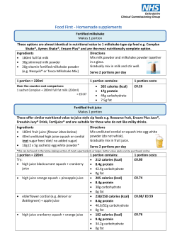 High energy drinks and desserts
