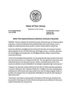Better-Than-Expected Revenue Collections Continued in November