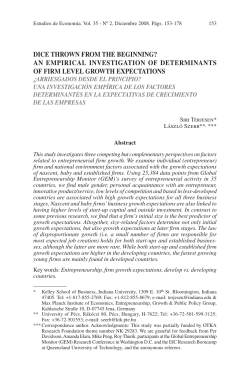 DICE THROWN fROM THE BEGINNING? AN EMPIRICAL