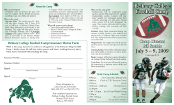 Bethany College Football Camp