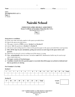 Maths - Paper 2 - Nairobi School