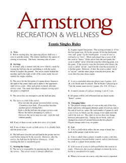 Tennis Singles Rules