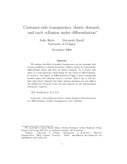 Customer-side transparency, elastic demand