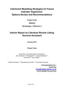 Defra WQ0220: Draft Milestone 1 model evaluation