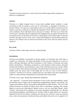 Title Terrorism as process narratives: a study of pre