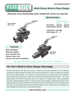 3 PC Multi-Choice Weld-In-Place Ball Valves - Flo-Tite