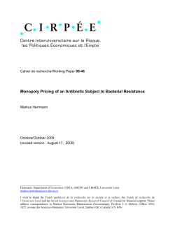 Monopoly Pricing of an Antibiotic Subject to Bacterial