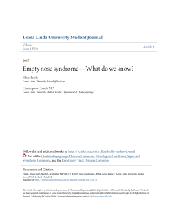 Empty nose syndrome&mdash;What do we know?