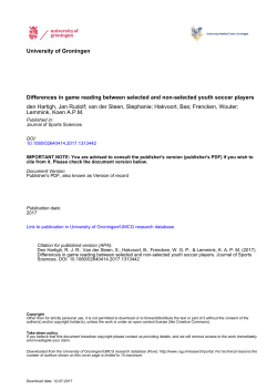 Differences in game reading between selected and non