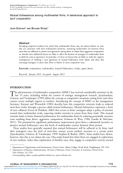 Mutual forbearance among multimarket firms
