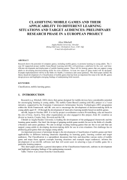 Classifying mobile games and their applicability to different learning