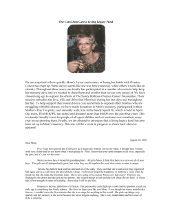 Dear Mom - Sandy Rollman Ovarian Cancer Foundation