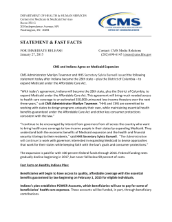 Indiana Medicaid Statement and Fast Facts