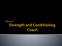 Communication Project- Strength and Conditioning Coach