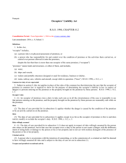 Occupiers` Liability Act, RSO 1990, c. O.2