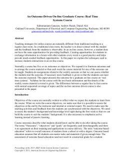 An Outcome-Driven On-line Graduate Course: Real Time Systems