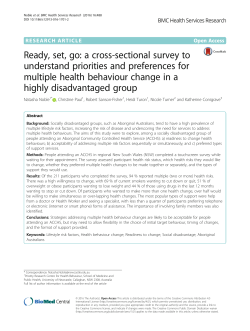 a cross-sectional survey to understand priorities and preferences for