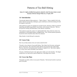 Patterns of Tee-Ball Hitting