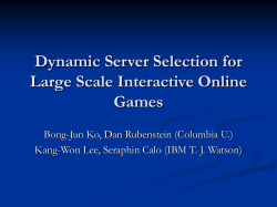 Server Selection in Large Scale Interactive Online Games