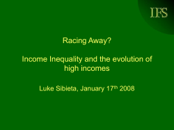 Racing Away? Income Inequality and the evolution of high incomes